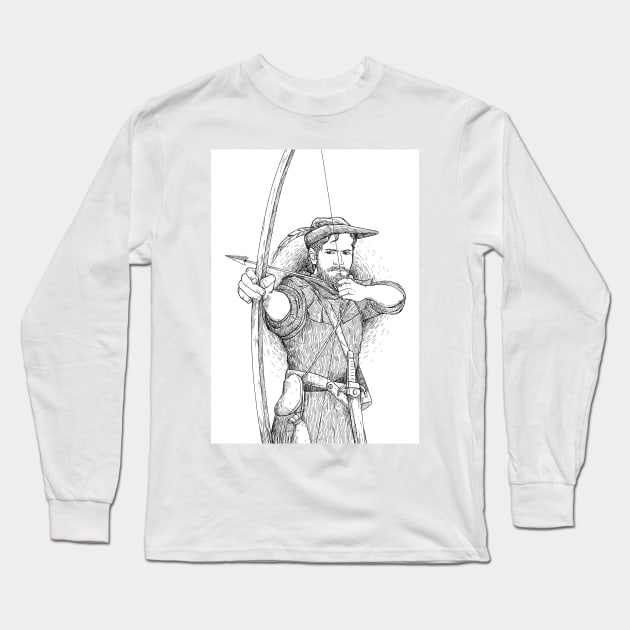 Robin Hood, The Legend: Sketch Long Sleeve T-Shirt by reynoldjay